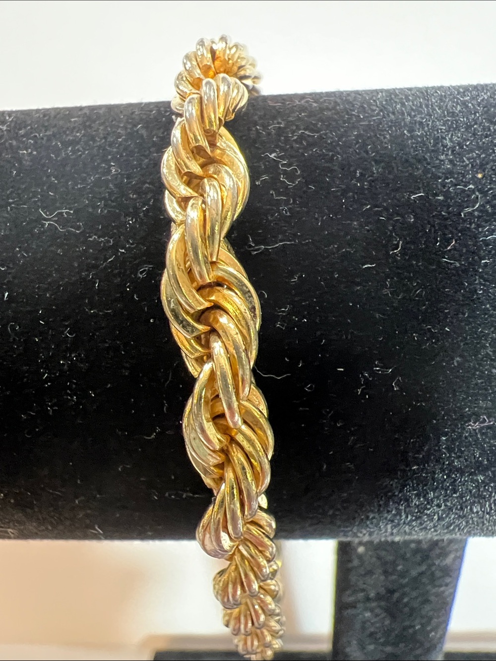 Unisex Sterling Silver Gold Plated Twisted Rope Bracelet